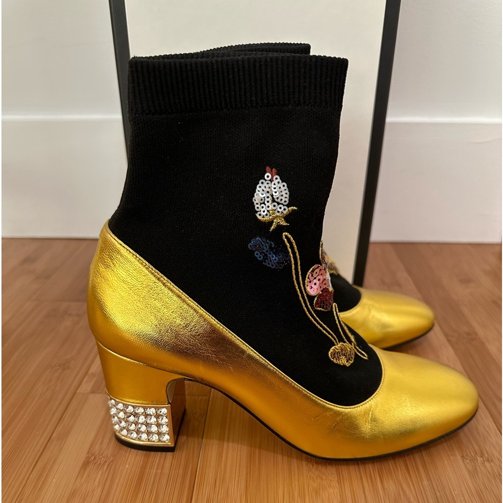 Gucci Metallic And Crystal Boots